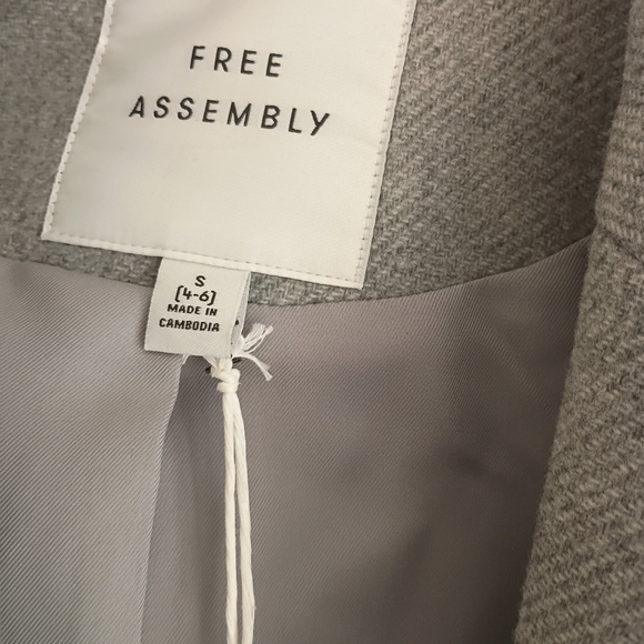 Free Assembly Women's Gray Wool Blend Blazer SZ 4/6 - Picture 8 of 9